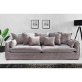 Designová moderní sedačka Heaven se sametovým potahem a polštáři v hnědém odstínu taupe 200 cm