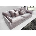 Designová moderní sedačka Heaven se sametovým potahem a polštáři v hnědém odstínu taupe 200 cm
