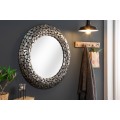 Art-deco kruhové nástěnné zrcadlo Riverstone ve stříbrné barvě 82cm