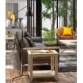 Stylový designový příruční stolek Verona z masivního dřeva se skleněnou poličkou 55cm