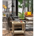 Stylový designový příruční stolek Verona z masivního dřeva se skleněnou poličkou 55cm