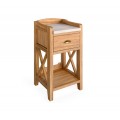 Designový venkovský noční stolek Verona z masivního dřeva se šuplíkem a úložným prostorem 70cm