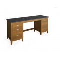 Klasický designový psací stolek se šesti šuplíky Amberes z kvalitního borovicového dřeva v moderním provedení 160-210cm