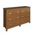 Luxusn&iacute; modern&iacute; masivn&iacute; &scaron;irok&aacute; komoda Cerdena na nožičk&aacute;ch se &scaron;esti z&aacute;suvkami 133 cm