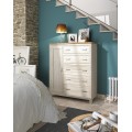 Luxusn&iacute; modern&iacute; masivn&iacute; komoda Cerdena s jedněmi dv&iacute;řky a pěti z&aacute;suvkami na nožičk&aacute;ch 121 cm