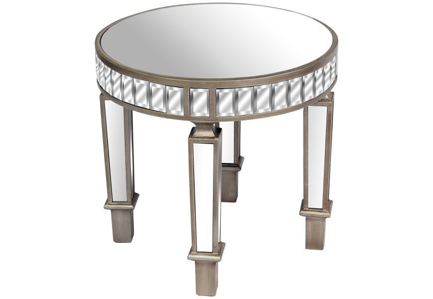 Zrcadlový luxusní kruhový příruční stolek Belfry