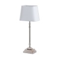 Chrome Table Lamp With White Linen Shade