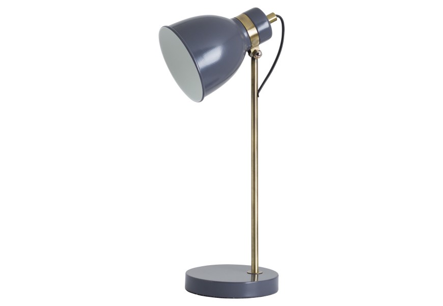 Stylová stolní lampa 43cm šedá / zlatá