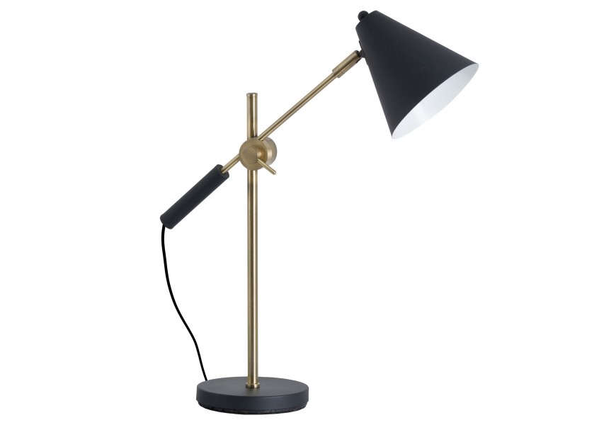 Designová nastavitelná pracovní lampa černá / zlatá