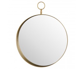 Antique Bronze Large Circular Mirror With Decorative Loop