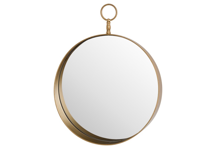 Antique Bronze Circular Mirror With Decrotive Loop