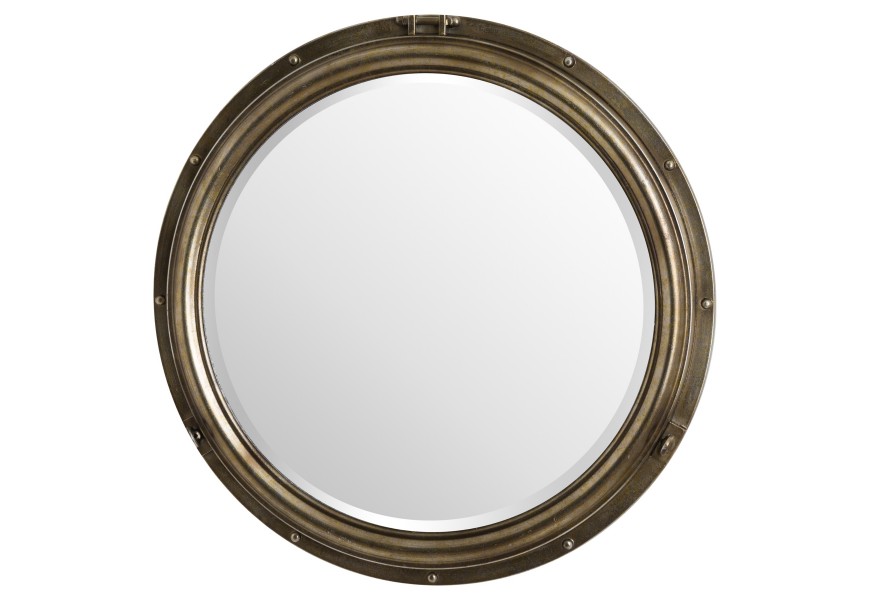 Large Bronze Porthole Mirror