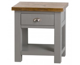 Stylový šedý příruční stolek Byland