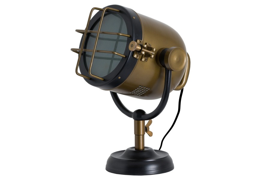 Industri&aacute;ln&iacute; stoln&iacute; lampa Spotlight mosazn&aacute; / čern&aacute;