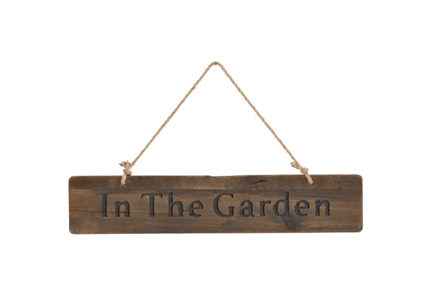 In The Garden Rustic Wooden Message Plaque