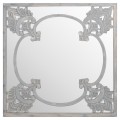 Elaborate Hand Carved Grey Painted Mirror