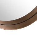 Minimalistické kulaté zrcadlo s měděným rámem 60cm