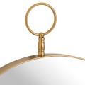 Antique Bronze Large Circular Mirror With Decorative Loop