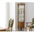 Luxusní rustikální rohová vyřezávaná vitrína RUSTICA s LED osvětlením