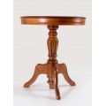 Klasický rustikální kulatý příruční stolek CASTILLA II vyzdobený intarzií