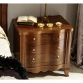 Luxusní zdobený rustikální noční stolek CASTILLA z masivu v klasickém stylu s 3mi zásuvkami