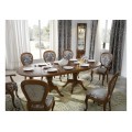 Luxusní vyřezávaný rustikální oválny rozkládací jídelní stůl CASTILLA Chippendale II 180-240cm pro 6 osob