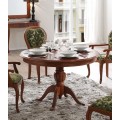 Exkluzivní rustikální vyřezávaný kulatý jídelní stůl rozkládací CASTILLA Chippendale III 115-155cm