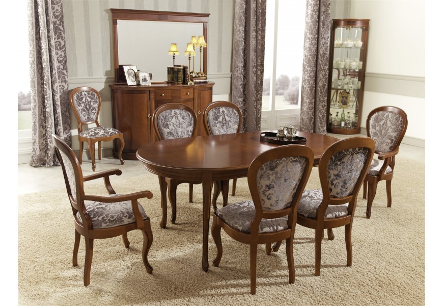 Luxusní rustikální rozkládací jídelní stůl CASTILLA I 180-240cm oválný