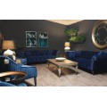 Navy Velvet Chesterfield Three Seater Sofa