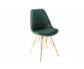 Designová židle Scandinavia samet tmavě zelená