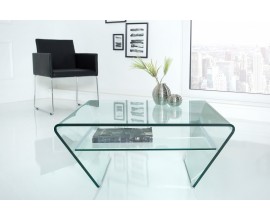 Luxusní skleněný konferenční stolek Ghost 70cm