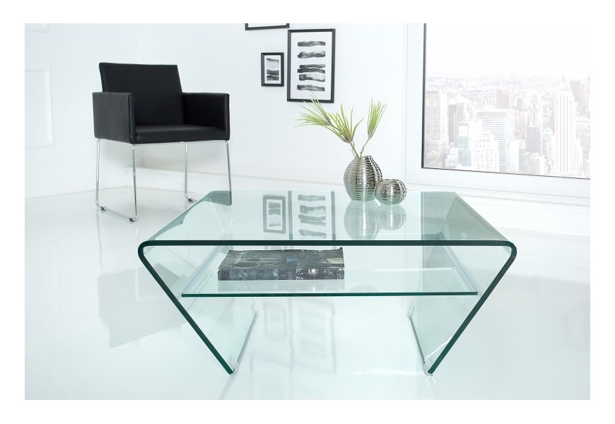 Luxusní skleněný konferenční stolek Ghost 70cm