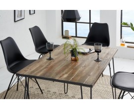 Industriální jídelní stůl ze dřeva a kovu Leeds 120cm