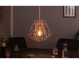 Designová závěsná lampa Mira růžově zlatá