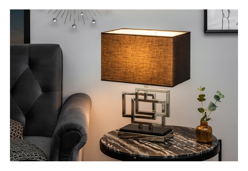 Designová stolní lampa Tulsa stříbrná