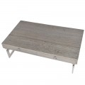 Luxusní chromový konferenční stolek Croma z masivního dřeva