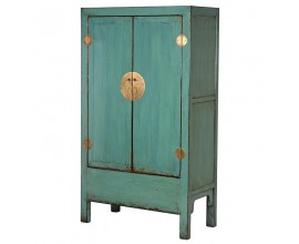 Vintage zelenomodrá šatní skříň Verda dvoudveřová