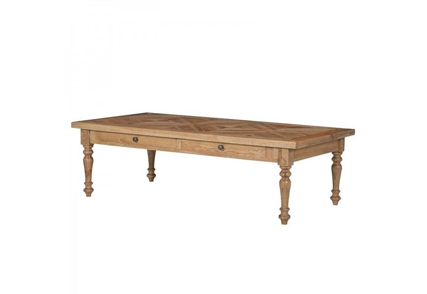 Rustikální konferenční stolek Madalyn z dubového dřeva