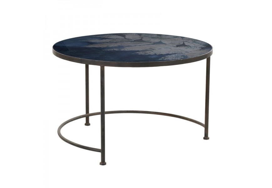 Designový vintage konferenční stolek Dawson modrý