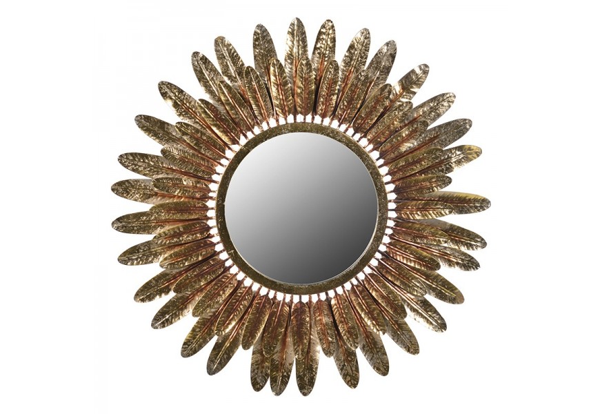 Stylové art-deco zrcadlo Orenette kruhového tvaru 78cm