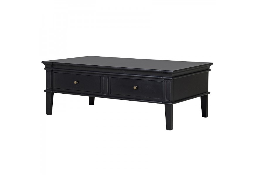 Art-deco luxusní konferenční stolek Delrico černá s dvěma zásuvkami 130 cm
