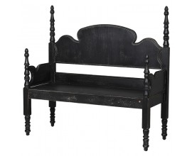 Zámecká luxusní lavice Harmen černá 126 cm