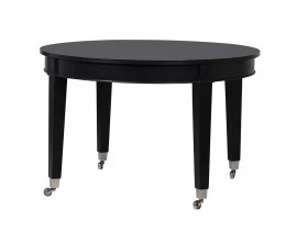 Moderní luxusní kulatý jídelní stolek Harmen černý 120 cm