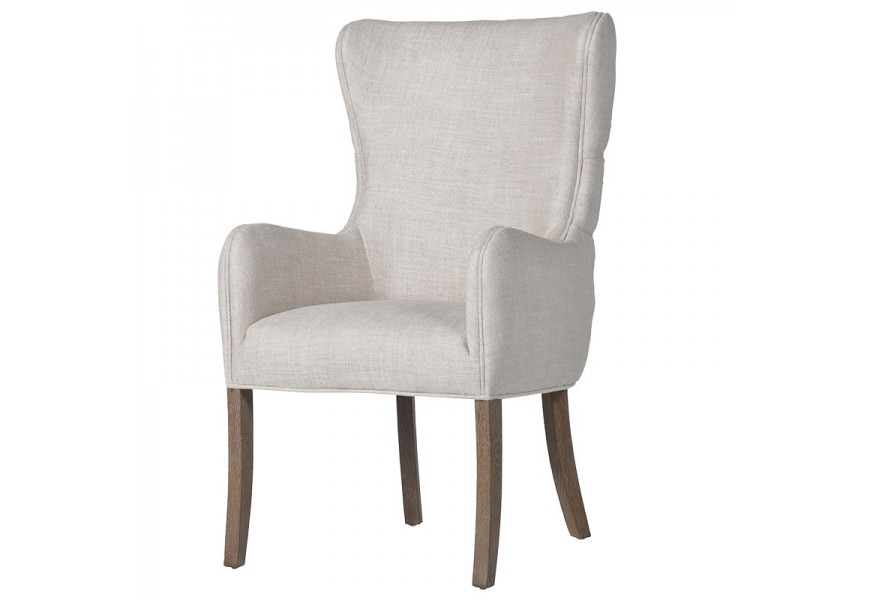 Moderní luxusní židle Karlotte krémová s opěrkami
