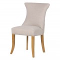 Designová jídelní židle Ondine slonovinové barvy s kruhovým klepadlem 96cm