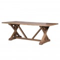 Venkovský luxusní jídelní stůl Karlotta z dřevěného masivu světlehnědý 220 cm