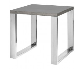Moderní luxusní čtvereční příruční stolek Tallys šedý