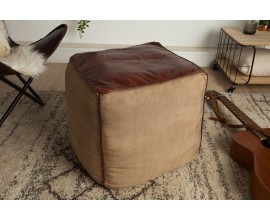 Industriální luxusní taburet Marlon hnědý 45 cm