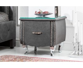 Moderní luxusní noční stolek Caledonia v šedé barvě 45cm