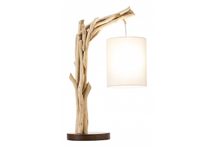 Venkovská designová stolní lampa Jada z masivu 60cm